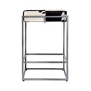 Stinson 26.5 in. Seat Height Hair on Hide Leather and Iron Counter Stool with Footrest by Butler Specialty Company