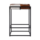 Stinson 26.5 in. Seat Height Hair on Hide Leather and Iron Counter Stool with Footrest by Butler Specialty Company