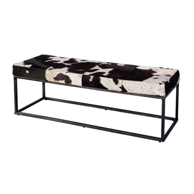 Stinson 54 in. W Rectangular Hair-on-Hide and Iron Accent Bench by Butler Specialty Company