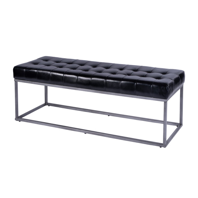 Knox 54 in. W Rectangular Leather and Iron Accent Bench by Butler Specialty Company