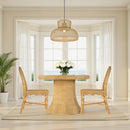 Flora 42 in. W Round Rattan Dining Table with Glass Top by Butler Specialty Company