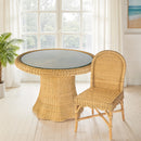 Flora 42 in. W Round Rattan Dining Table with Glass Top by Butler Specialty Company