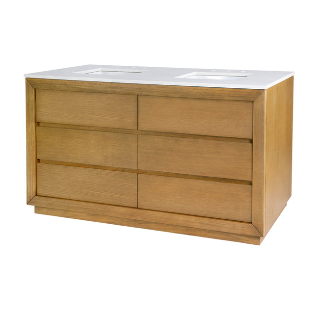 Brady 60 in. W Wood & Quartz Double Sink Bathroom Vanity by Butler Specialty Company