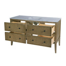 Bristol 60 in. W Marble and Wood 4 Drawer Ribbed Bathroom Vanity by Butler Specialty Company