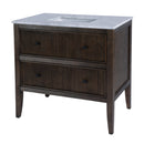 Bristol 36 in. W Marble and Wood 1 Drawer Ribbed Bathroom Vanity by Butler Specialty Company