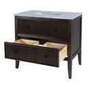 Bristol 36 in. W Marble and Wood 1 Drawer Ribbed Bathroom Vanity by Butler Specialty Company