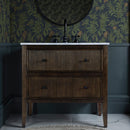 Bristol 36 in. W Marble and Wood 1 Drawer Ribbed Bathroom Vanity by Butler Specialty Company