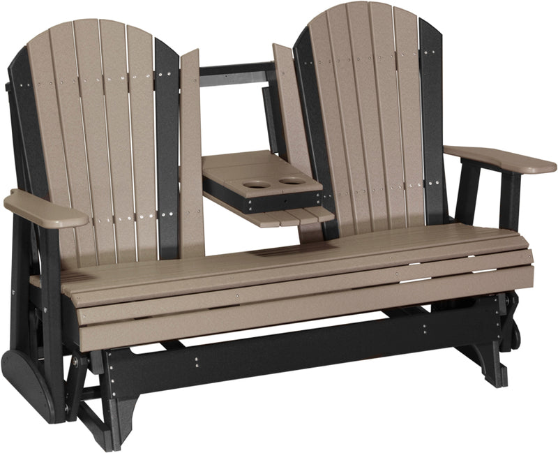 Adirondack 5 Foot Poly Glider with Console by LuxCraft