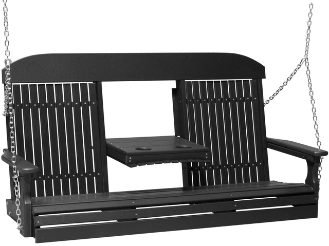 Classic Porch Swing 5 Foot with Fold Down Console by LuxCraft