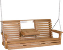 Plain Porch Swing 5 Foot with Fold Down Console by LuxCraft