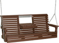 Plain Porch Swing 5 Foot with Fold Down Console by LuxCraft