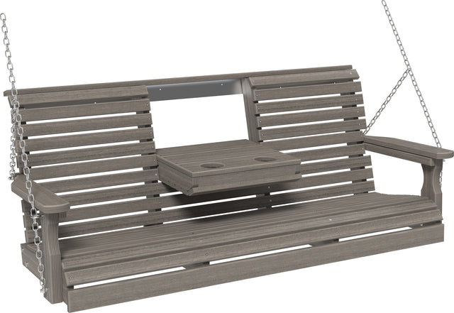 Plain Porch Swing 5 Foot with Fold Down Console by LuxCraft