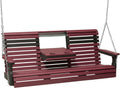 Plain Porch Swing 5 Foot with Fold Down Console by LuxCraft