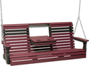 Plain Porch Swing 5 Foot with Fold Down Console by LuxCraft