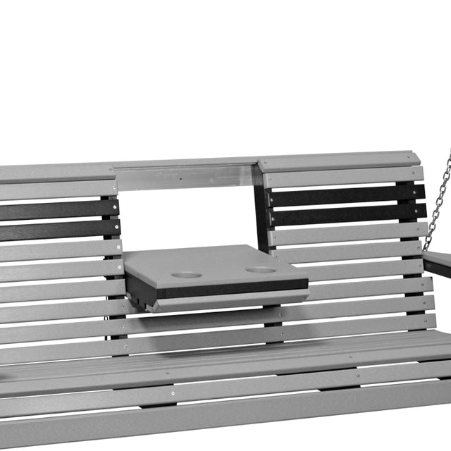 Plain Porch Swing 5 Foot with Fold Down Console by LuxCraft