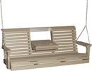 Plain Porch Swing 5 Foot with Fold Down Console by LuxCraft