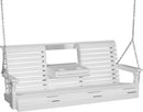 Plain Porch Swing 5 Foot with Fold Down Console by LuxCraft