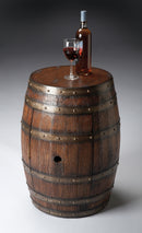 Lovell 18 in. W Round Wood Rustic Barrel Side Table with Storage by Butler Specialty Company