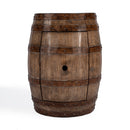 Lovell 18 in. W Round Wood Rustic Barrel Side Table with Storage by Butler Specialty Company