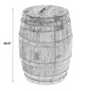 Lovell 18 in. W Round Wood Rustic Barrel Side Table with Storage by Butler Specialty Company
