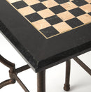 Frankie 18 in. W Square Fossil Stone and Metal Small Game Table by Butler Specialty Company