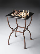 Frankie 18 in. W Square Fossil Stone and Metal Small Game Table by Butler Specialty Company