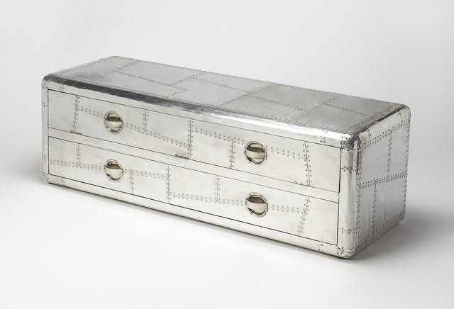 Midway 59 in. W Rectangular Metal Aviator Themed 4 Drawer TV Stand by Butler Specialty Company
