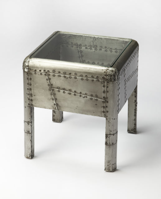 Midway 16 in. W Square Metal Aviator Themed End Table by Butler Specialty Company