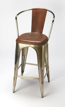 Roland 30 in. Seat Height Iron & Leather Bar Stool by Butler Specialty Company