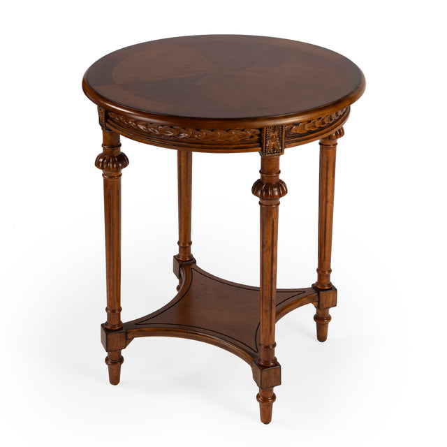 Hellinger 24 in. W Round Wood Tall End Table with Open Shelf by Butler Specialty Company