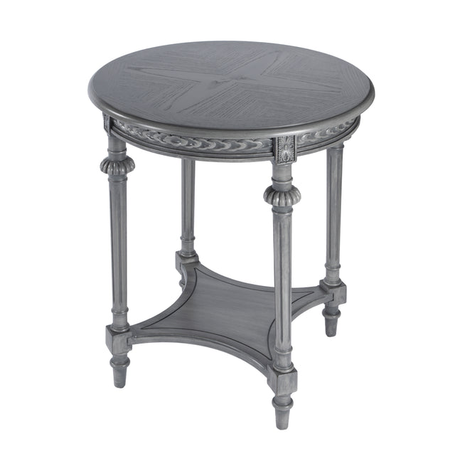 Hellinger 24 in. W Round Wood Tall End Table with Open Shelf by Butler Specialty Company