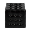 Leon 18 in. Square Button Tufted Leather Cube Ottoman by Butler Specialty Company