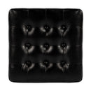 Leon 18 in. Square Button Tufted Leather Cube Ottoman by Butler Specialty Company
