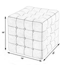 Leon 18 in. Square Button Tufted Leather Cube Ottoman by Butler Specialty Company