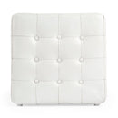 Leon 18 in. Square Button Tufted Leather Cube Ottoman by Butler Specialty Company