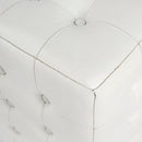 Leon 18 in. Square Button Tufted Leather Cube Ottoman by Butler Specialty Company