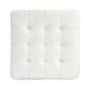 Leon 18 in. Square Button Tufted Leather Cube Ottoman by Butler Specialty Company