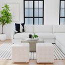 Leon 18 in. Square Button Tufted Leather Cube Ottoman by Butler Specialty Company