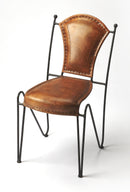 Coriander Iron & Leather Side Chair by Butler Specialty Company