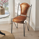 Coriander Iron & Leather Side Chair by Butler Specialty Company