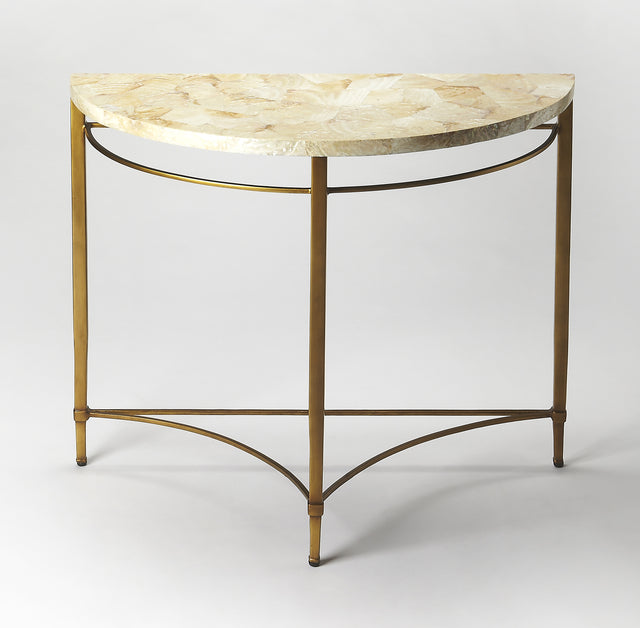 Marlena 35 in. W Demilune Shell and Metal Console Table by Butler Specialty Company