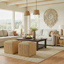 Como 17 in. W Square Banana Leaf Accent Stool by Butler Specialty Company