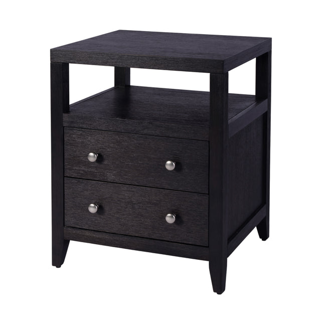 Dana 21 in. W Rectangular Wood 2 Drawer Narrow Nightstand with Top Open Shelf by Butler Specialty Company