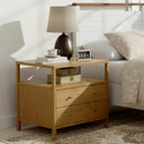 Mendel 28 in. W Rectangular Wood 2 Drawer Wide Nightstand with Open Shelf by Butler Specialty Company