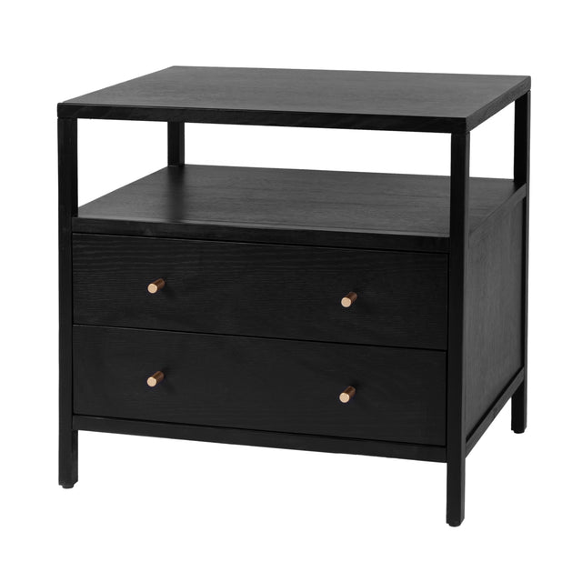 Mendel 28 in. W Rectangular Wood 2 Drawer Wide Nightstand with Open Shelf by Butler Specialty Company