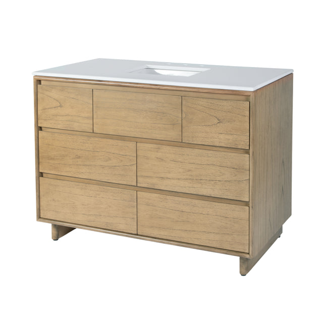 Halmstad 48 in. W Rectangular Wood Single Sink 6 Drawer Bathroom Vanity Set by Butler Specialty Company