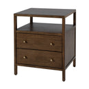 Mendel 21.25 in. W Rectangular Wood 2 Drawer Narrow Nightstand with Open Shelf by Butler Specialty Company