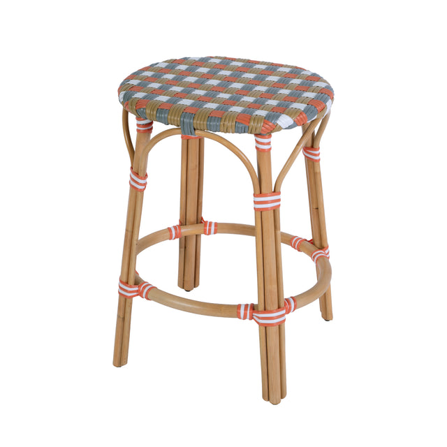 Ballito 24.5 in. Seat Height Oval Rattan Counter Stool with Footrest by Butler Specialty Company