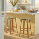 Ballito 30 in. Seat Height Oval Rattan Bar Stool with Footrest by Butler Specialty Company