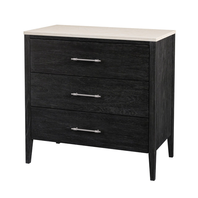 Averly 32.75 in. W Rectangular Marble and Wood 3 Drawer Chest by Butler Specialty Company